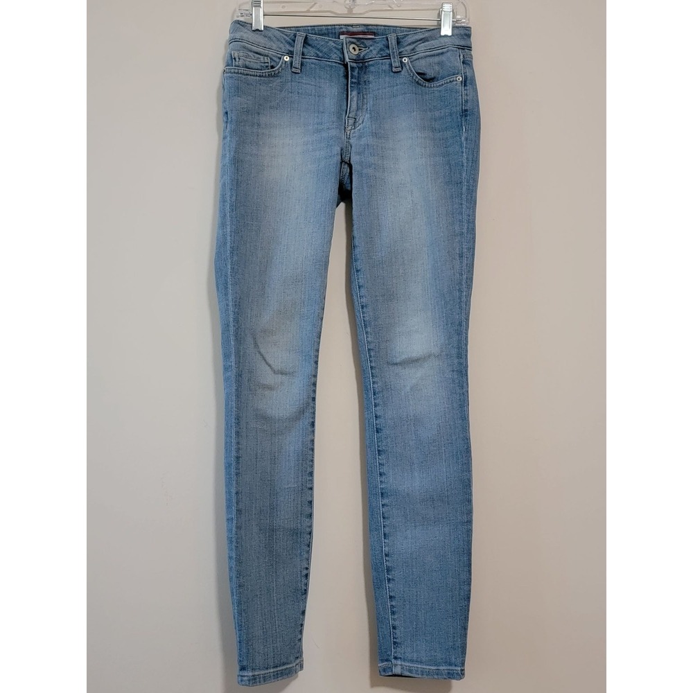 Tommy‎ Hilfiger Women Light Wash Denim Skinny Jeans Embellished Pockets Size 0
